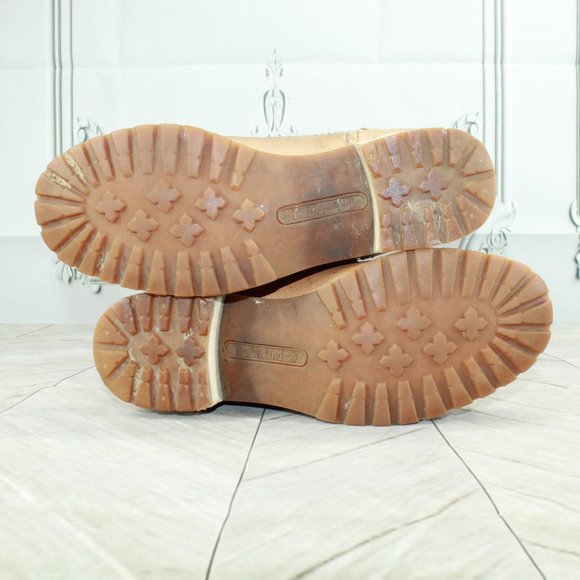 TIMBERLAND Tan Leather Zip Side Classic High Top Boots Size 7 M - Picture 9 of 10